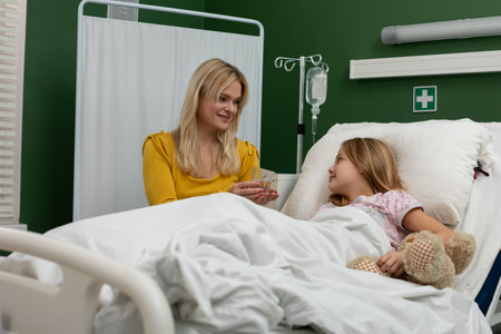 A Caring and Loving Mother Makes a Heartfelt Visit to Her Daughter in the Hospital Room