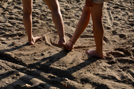 Embracing Connection in Sandy Shores A beautiful exploration of companionship and carefree moments