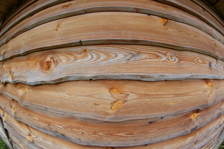 A Closeup of a Beautifully Textured Wooden Wall Featuring Natural Grain Patterns and Detailsの写真素材
