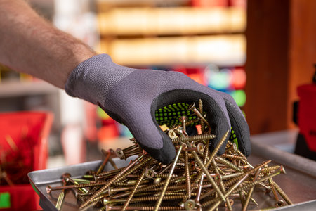 Professional Hand Stocking of Various Hardware Items in the Workshop Environment