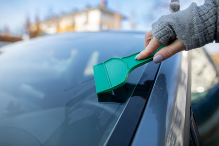 Efficiently Scraping Ice Off Your Car Windshield During Frigid Winter Weather Conditions