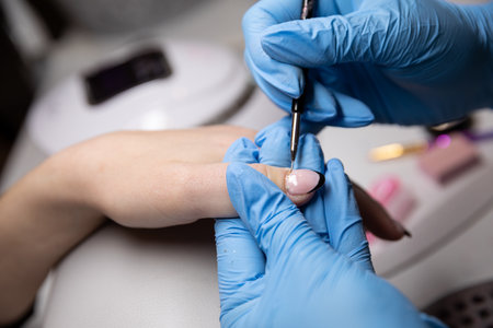 Experience Luxurious and Professional Nail Care and Expert Manicure Services at a Beauty Salonの写真素材