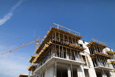 A Modern Construction Project is Taking Shape Beneath the Beautiful Blue Skies Above Us
