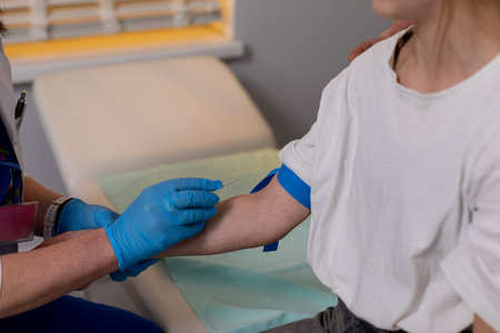 A Patient Receiving a Medical Procedure in a Clinical Healthcare Setting for Treatment
