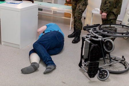 Emergency Scene An Individual with a Disability in Distress, Needing Immediate Assistance