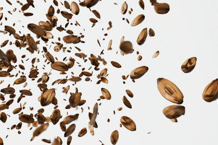 Flying Almonds A Joyful Burst of Nutty Delight That Awakens the Senses and Evokes Flavorの素材