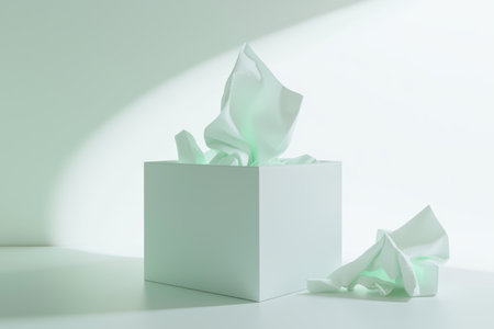 A Chic Minimalist Tissue Box Featuring Soft Tissues Perfect for a Contemporary Settingの素材