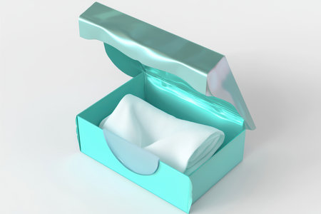 Open the Mint Green Box filled with soft, clean White Towels for stylish organizationの素材