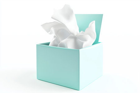 Soft Tissues Nested Neatly in a Refreshing and Aesthetic Mint Green Box for Your Useの素材