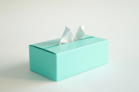 Stylish Mint Green Tissue Box Containing Soft White Tissues for Everyday Use and Decorの素材