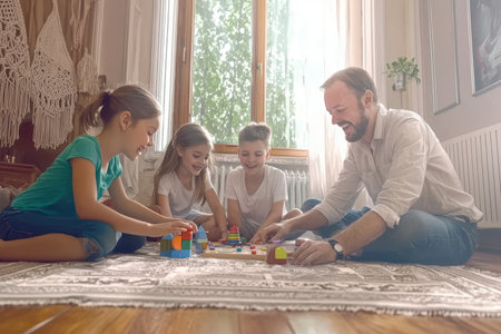 Engaging in Family Bonding Time through Creative Activities and Playful Moments Togetherの素材