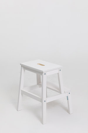 This is a Stylish White Step Stool designed for convenient Home and Office Use with elegance