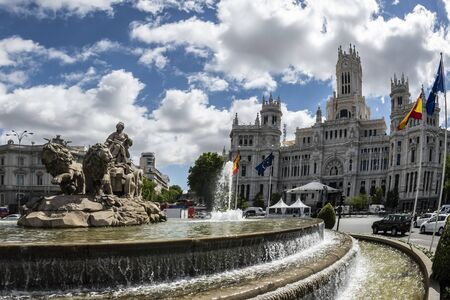 Plaza de Cibeles and the City Council of Madridのeditorial素材