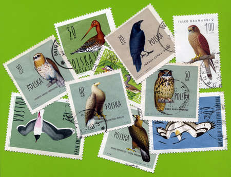 Stamp collection with birds