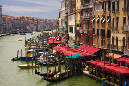 Gondolas in Venice, Italy. Grand Canal view.のeditorial素材