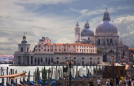 Famous Basilica di Santa Maria della Salute and wonderful evening view, Venice, Italyのeditorial素材