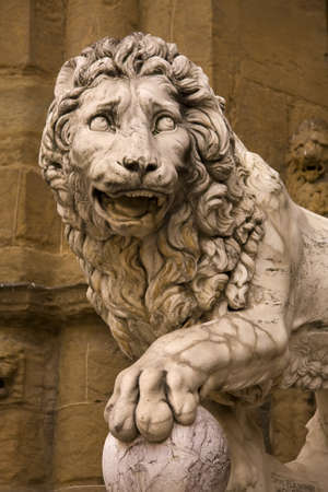 Lion statute, Florence, Italyのeditorial素材