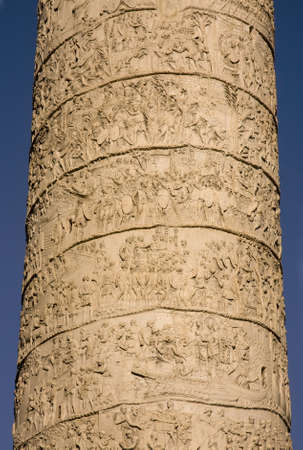 Trajan column or Colonna Traiana located in Trajan Forum in Rome, Italyのeditorial素材