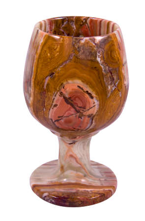 Onyx or Marble Stone Roman Chalice or Goblet Isolated on whiteの写真素材