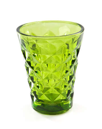 Colored transparent glass isolated on white. Clipping pathの写真素材