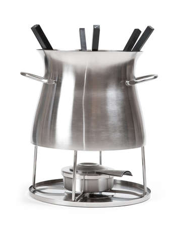 Fondue set for six, isolated. Clipping pathの写真素材