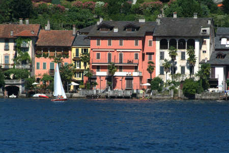 village and lake Ortaのeditorial素材