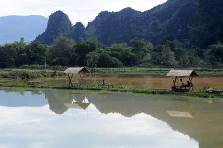 Rural landscape near Vang Vieng on Laos