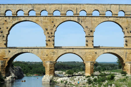 Roman bridge of Gard on Franceの写真素材