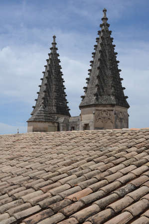 Roof of Palais des Papes on Avignon on Franceの写真素材