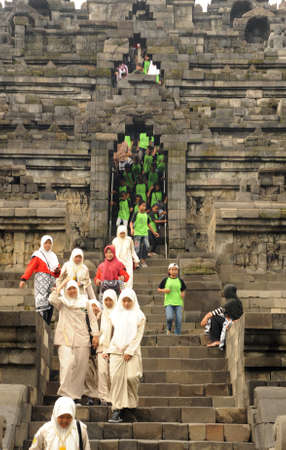 The archaeological site of Borobudur on the island of Javaのeditorial素材