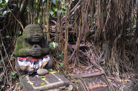 Sculpture on Monkey forest sanctuary at Ubud on the island of bali, Indonesia