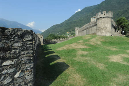 The medieval castle of  Montebello at Bellinzona  のeditorial素材