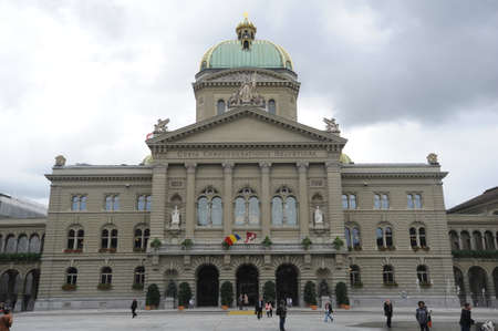 the federal building and parliament at Bern on Switzerlandのeditorial素材