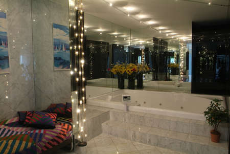 Modern bath with bathtubのeditorial素材