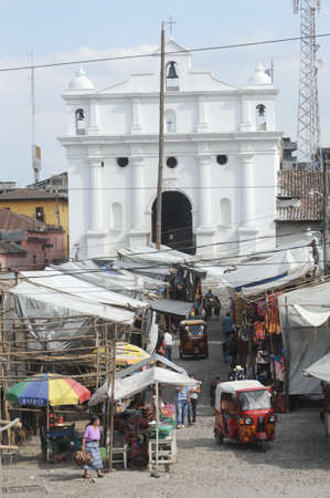 Market near the Church of Santo Tomas at Chichicastenango on Guatemalaのeditorial素材