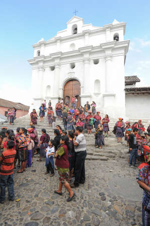 Church of Santo Tomas at Chichicastenango on Guatemalaのeditorial素材