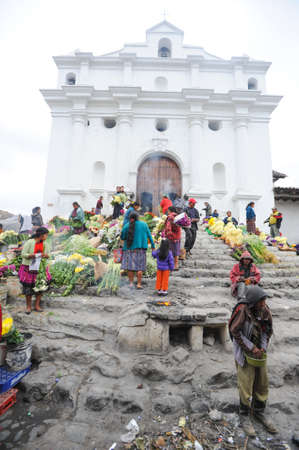 Church of Santo Tomas at Chichicastenango on Guatemalaのeditorial素材