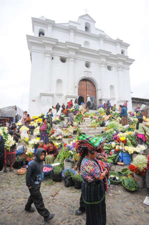 Church of Santo Tomas at Chichicastenango on Guatemalaのeditorial素材