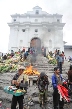 Church of Santo Tomas at Chichicastenango on Guatemalaのeditorial素材