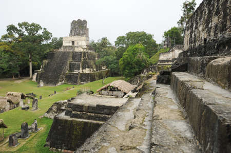 The Mayan ruins of Tikal on Guatemalaの写真素材