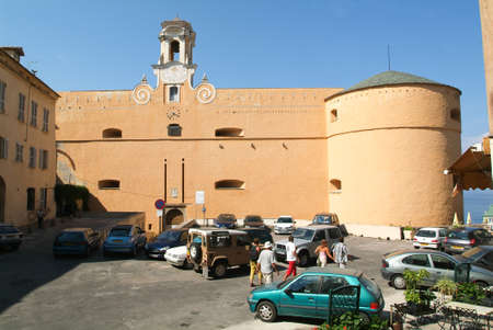 Bastia,Corsica,France - 15 July 2006: Tourists walking in front of Palace of the Governors on the citadel of Bastia on Corsicaのeditorial素材