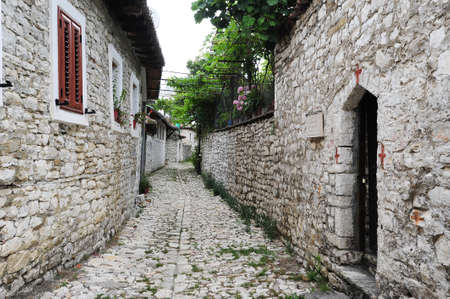 The citadel and fortress of Kala at Berat on Albaniaの写真素材
