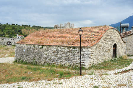 The citadel and fortress of Kala at Berat on Albaniaの写真素材