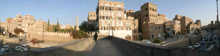 The decorated houses of old Sana on Yemen, unesco world heritageのeditorial素材