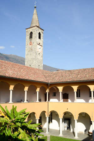 Church of S. Maria della misericordia and Papio college at Ascona on the italian part of Switzerlandのeditorial素材