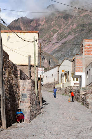Iruya, Argentina - 25 January 2011: indian people on the streets of iruya on the Argentina andesのeditorial素材