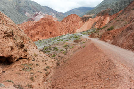 Hill of seven colors at Purmamarca on Argentina andesの写真素材