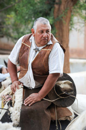 PURMAMARCA, ARGENTINA - 27 January 2011: Gauchos on traditional festival in Purmamarca, province Jujuy, northen Argentinaのeditorial素材