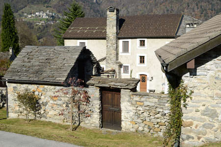 House of the rural village of Palagnedra on Centovalli valley, Switzerlandのeditorial素材