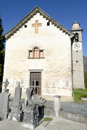 The church of San Michele at Palagnedra on Centovalli valley, Switzerlandの写真素材